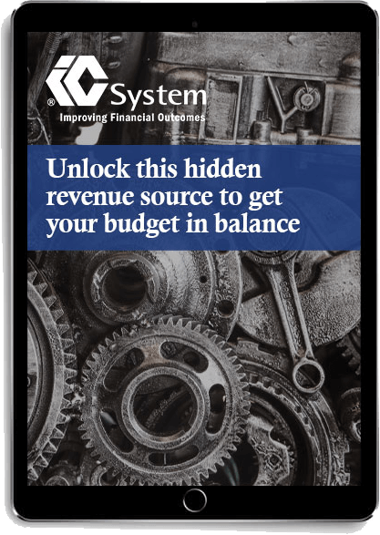 "Unlock this hidden revenue source to get you budget in balance" eBook displayed on tablet