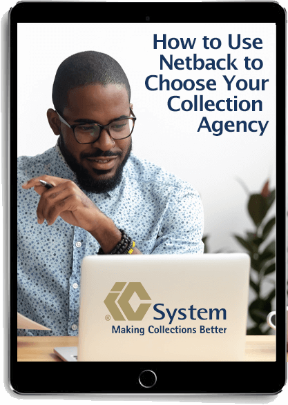 "How to Use Netback to Choose Your Collection Agency" eBook displayed on tablet